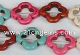 CTU723 15.5 inches 20*20mm flower dyed turquoise beads wholesale