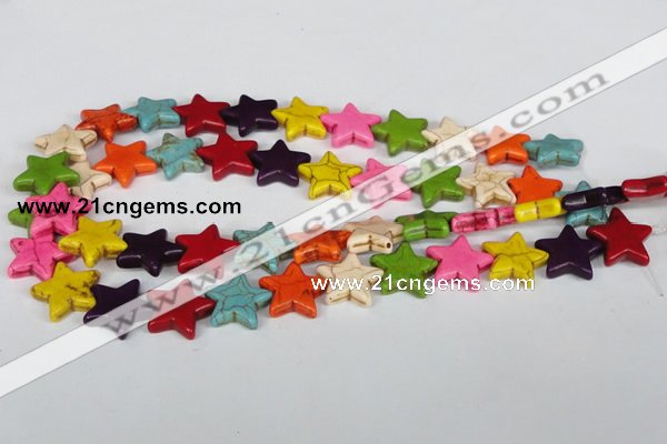 CTU727 15.5 inches 20*20mm star dyed turquoise beads wholesale