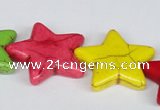 CTU728 15.5 inches 25*25mm star dyed turquoise beads wholesale