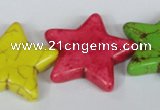 CTU729 15.5 inches 30*30mm star dyed turquoise beads wholesale