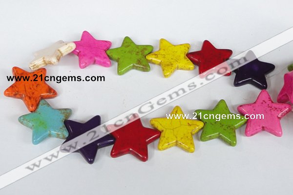 CTU731 15.5 inches 40*40mm star dyed turquoise beads wholesale