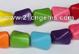 CTU742 15.5 inches 10*13mm nuggets dyed turquoise beads wholesale