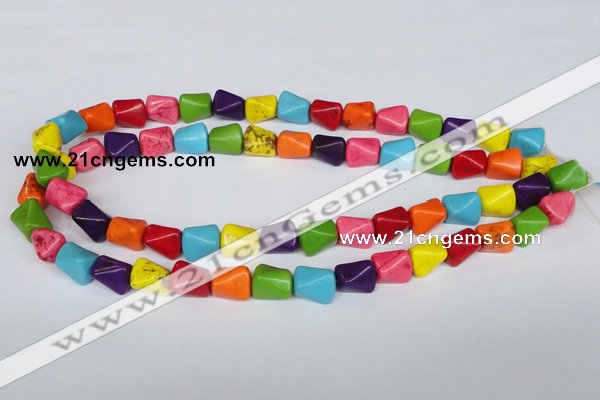 CTU742 15.5 inches 10*13mm nuggets dyed turquoise beads wholesale
