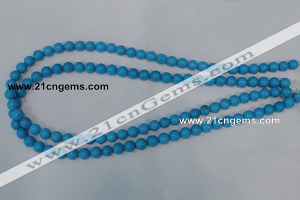 CTU823 15.5 inches 8mm round dyed turquoise beads wholesale