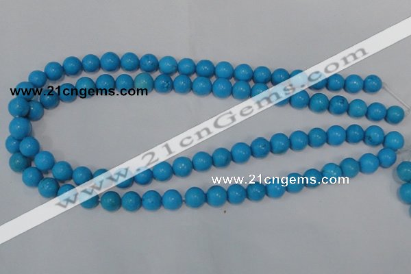 CTU824 15.5 inches 10mm round dyed turquoise beads wholesale