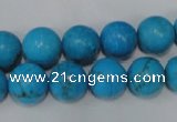 CTU825 15.5 inches 12mm round dyed turquoise beads wholesale