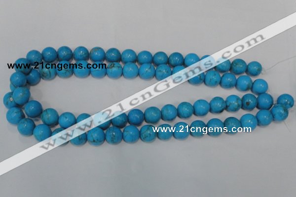 CTU825 15.5 inches 12mm round dyed turquoise beads wholesale