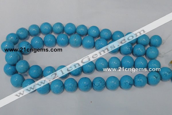 CTU826 15.5 inches 16mm round dyed turquoise beads wholesale