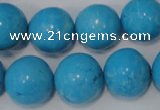 CTU855 15.5 inches 14mm round dyed turquoise beads wholesale