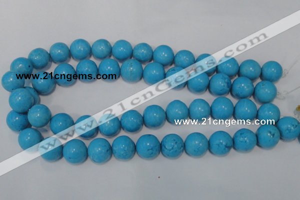 CTU855 15.5 inches 14mm round dyed turquoise beads wholesale