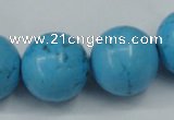 CTU882 15.5 inches 20mm round dyed turquoise beads wholesale