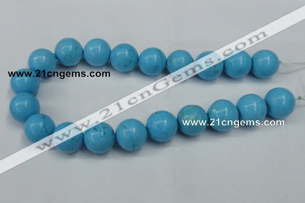 CTU882 15.5 inches 20mm round dyed turquoise beads wholesale