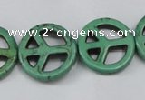 CTU898 15.5 inches 20mm coin dyed turquoise beads wholesale