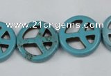 CTU900 15.5 inches 20mm coin dyed turquoise beads wholesale