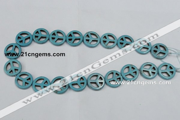 CTU900 15.5 inches 20mm coin dyed turquoise beads wholesale