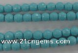 CTU911 15.5 inches 6mm faceted round synthetic turquoise beads