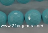 CTU918 15.5 inches 20mm faceted round synthetic turquoise beads