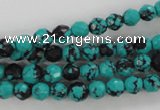 CTU931 15.5 inches 6mm faceted round synthetic turquoise beads