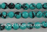 CTU932 15.5 inches 8mm faceted round synthetic turquoise beads