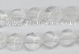 CTW01 15.5 inches 12mm twisted coin white crystal beads wholesale