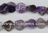 CTW02 15.5 inches 12mm twisted coin amethyst beads wholesale