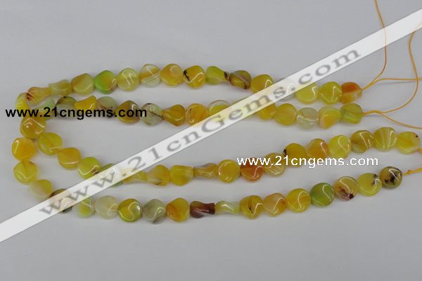 CTW06 15.5 inches 12mm twisted coin madagascar agate beads wholesale