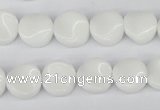 CTW08 15.5 inches 12mm twisted coin white agate beads wholesale