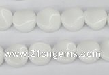 CTW08 15.5 inches 12mm twisted coin white agate beads wholesale