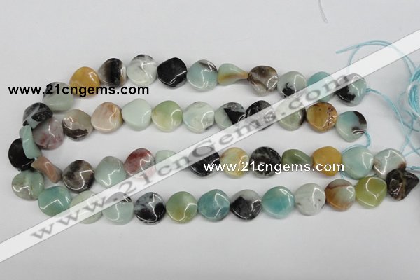 CTW10 15.5 inches 16mm twisted coin amazonite beads wholesale