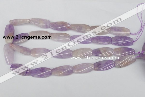 CTW100 15.5 inches 15*30mm twisted rectangle lavender amethyst beads