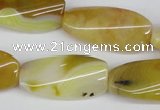 CTW101 15.5 inches 15*30mm twisted rectangle agate beads wholesale