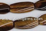 CTW103 15.5 inches 15*30mm twisted rectangle tiger eye beads