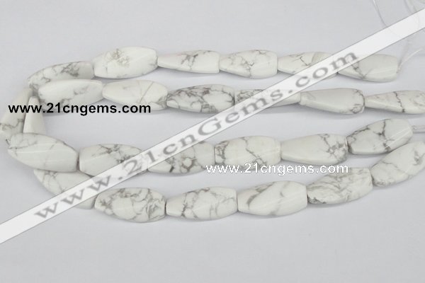 CTW109 15.5 inches 15*30mm twisted rectangle white howlite beads