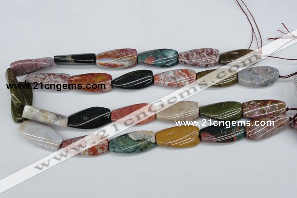 CTW113 15.5 inches 15*30mm twisted rectangle Indian agate beads