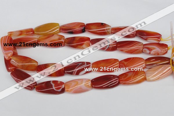 CTW117 15.5 inches 15*30mm twisted rectangle agate gemstone beads