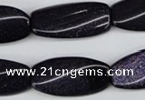 CTW118 15.5 inches 15*30mm twisted rectangle blue goldstone beads