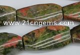 CTW120 15.5 inches 15*30mm twisted rectangle unakite gemstone beads