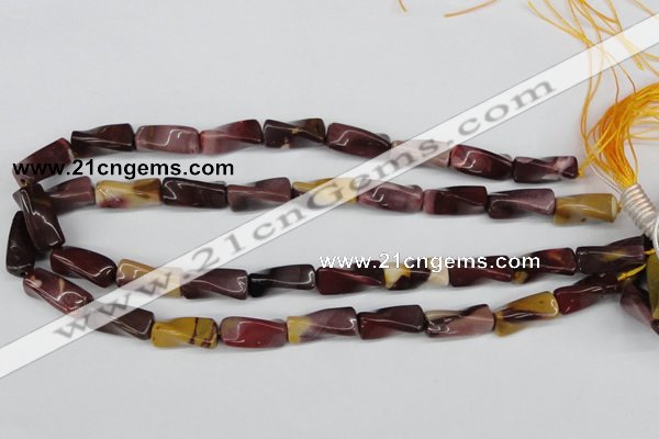 CTW125 15.5 inches 9*20mm twisted trihedron mookaite gemstone beads