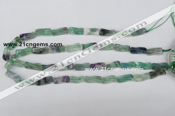 CTW126 15.5 inches 9*20mm twisted trihedron fluorite gemstone beads