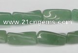CTW129 15.5 inches 9*20mm twisted trihedron green aventurine beads