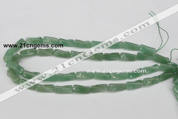 CTW129 15.5 inches 9*20mm twisted trihedron green aventurine beads