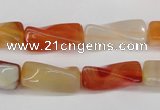 CTW130 15.5 inches 10*20mm twisted trihedron agate gemstone beads