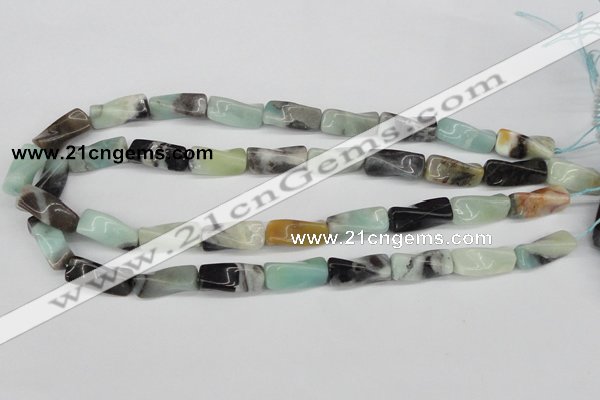 CTW131 15.5 inches 10*20mm twisted trihedron amazonite gemstone beads