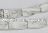 CTW134 15.5 inches 9*20mm twisted trihedron white howlite beads