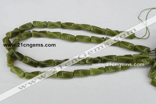 CTW138 15.5 inches 9*20mm twisted trihedron jade gemstone beads