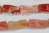 CTW143 15.5 inches 9*20mm twisted trihedron agate gemstone beads