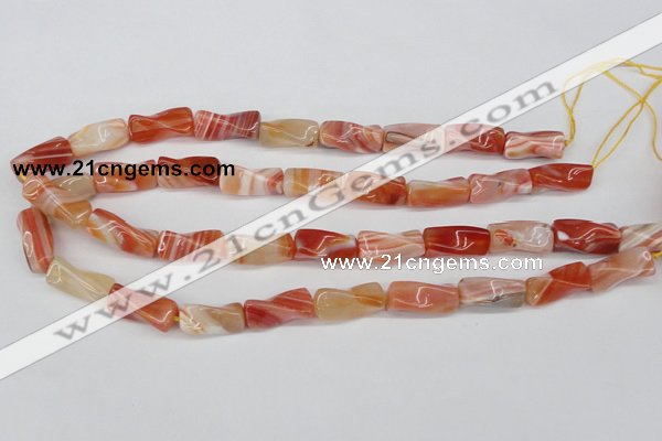 CTW143 15.5 inches 9*20mm twisted trihedron agate gemstone beads