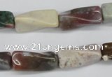 CTW144 15.5 inches 9*20mm twisted trihedron ocean agate beads