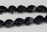 CTW146 15.5 inches 8*11mm twisted rice blue goldstone beads