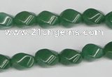 CTW152 15.5 inches 8*11mm twisted rice green aventurine beads